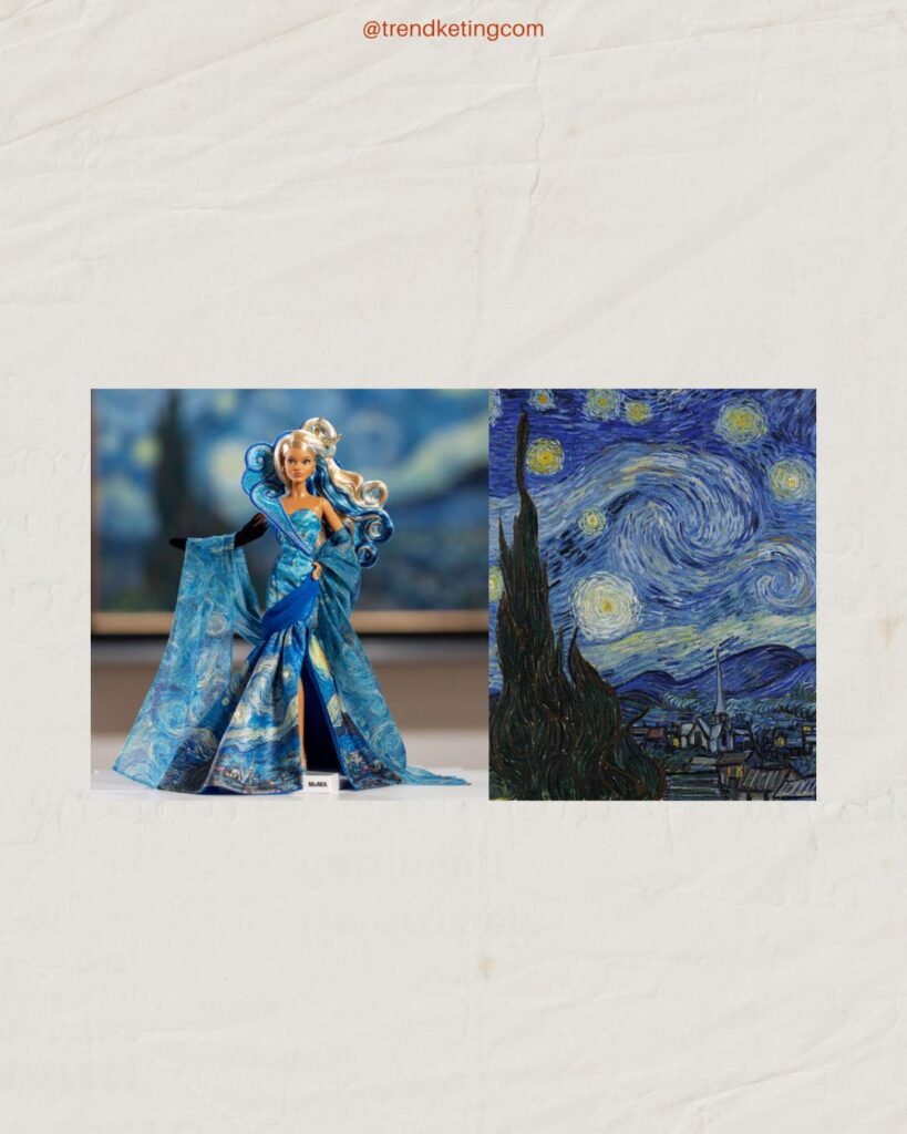 Mattel lanza una Barbie inspirada en La noche estrellada: arte y branding en una sola pieza 🎨✨